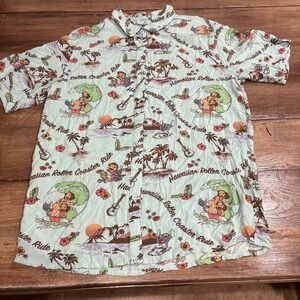Disney Our Universe Lilo & Stitch Hawaiian Roller Coaster Ride Shirt Button M
